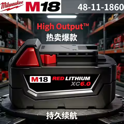 Milwaukee m18 18V battery, bateria lifepo4 M18B6, 6000mAh lithium battery XC48-11-1860 Original milw