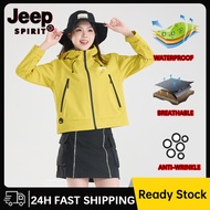 Jeep Spirit Waterproof Jacket Women's Windproof Breathable Mountaineering Jacket Dopamine Jacket