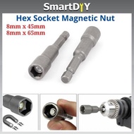 8mm Hexagon Magnetic Nut Socket Hex Shank 45mm/65mm Socket Magnetic Nut Driver