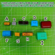 15NF/16NF/17NF/18NF FILM CAPACITOR 600V/630V/1KV/1.2KV/1.25KV/1.5KV