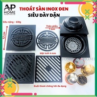 Super thick anti-rust cast 304 black stainless steel floor drain funnel with black diagonal striped 