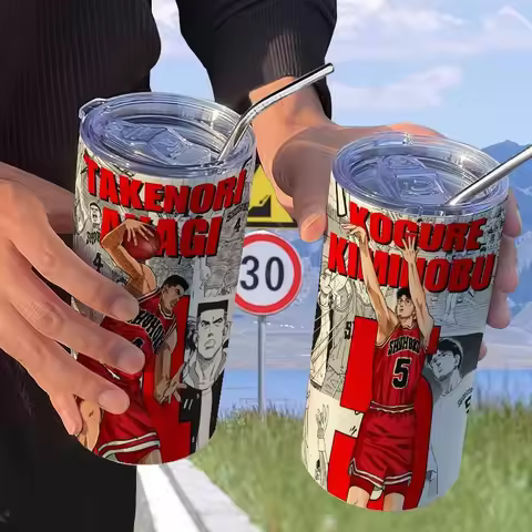 Slam Dunk Hanamichi Sakuragi Kaede Rukawa Animation Printed Stainless Steel Insulated Cup High-Looki