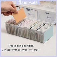 FL Transparent Plastic Organizer Box Adjustable Sections Lid 600 Card Capacity