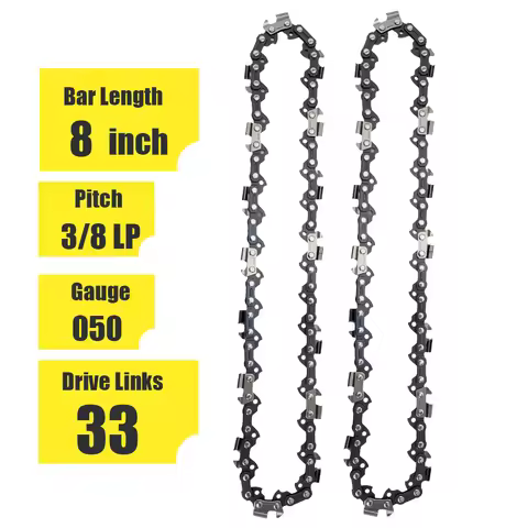 1/2pcs 8 Inch Chainsaw Chain 050" Gauge 3/8" LP Pitch 33 Drive Links for Chicago Sun Joe SWJ800E SWJ
