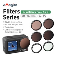 For DJI Action 5 Pro/4/3 Filter Set ND Dimming CPL Polarizer UV Camera Filter Accessories