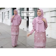 [BAJU KURUNG] KURUNG SONGKET TABUR + KHIMAR Colour DUSTY PURPLE