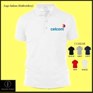 Microfiber Dry Fit Quick dry Jersi Jersey Polo T Shirt Logo Sulam Embroidery Celcom Mobile Phone Com
