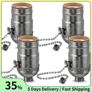 Vintage E26 for Table& Floor Lamp Socket with Pull Chain Switch, 4-Pack Bulb Base Replacement Part
