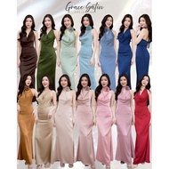 Dress Evening F311 Long Tie The Neck There Are Flowers.