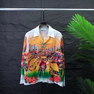 E9HO Casablanc * s Long-Sleeved Shirt 3D Lapel Pattern Print Design Unisex