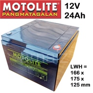 ™₪☽Motolite 12v 24Ah SLA Rechargeable Battery OM24-12 Valve Regulated Sealed Lead-Acid Battery 12 Vo