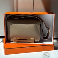 Hermes 象灰山羊皮木屐包 Geta