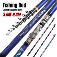 3.6M-6.3M Spinning Fishing Rod Ultralight Carbon Fiber Fishing Rod  Telescopic