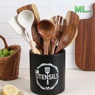 Wooden Cutlery Storage Jar For Kitchen Counter - Kitchen Decor & Accessories Storage - Cutlery Stora
