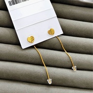 Anting jarum hati love kadar 700 16 karat anting juntai gold earring