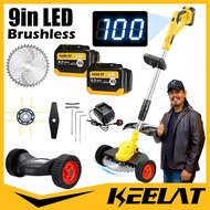 KEELAT KLM006 LED Brushless Mesin Rumput Household Electric Grass Trimmer Rechargeable Battery Cordl