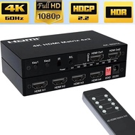 HDMI 2.0 Matrix 4x2 2x2 2x4 4K 60Hz Video Distributor with Audio Extractor HDR 3D HDMI Switch Splitter for Xbox PS4 Ps5 Camera Laptop PC To TV Projector Monitor