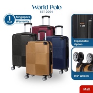 (STOCK IN SG) World Polo Lightweight Expandable Hard Suitcase Luggage 20 24 28 inch Double Spinner