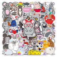 10/50Pcs Cute Rat Mouse Stickers for Laptop Skateboard Suitcase Waterproof Sticker Kid Toy