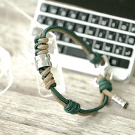 Liaus dark green chayote stainless paracord bracelet