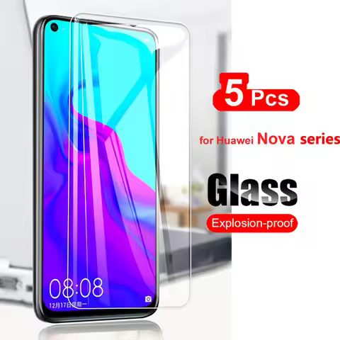 5Pcs Tempered Glass for Huawei Nova 8i 7i 11 10 9 8 7 6 SE 5G 5i 5 Pro 5Z 4E 3i 3 Screen Protector P
