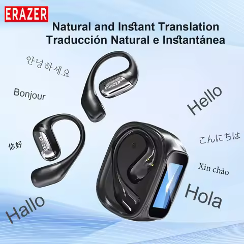 ERAZER XF35 Translator Earphone Wireless Earphone Full-Color TouchScreen LED Digital Display Earphon