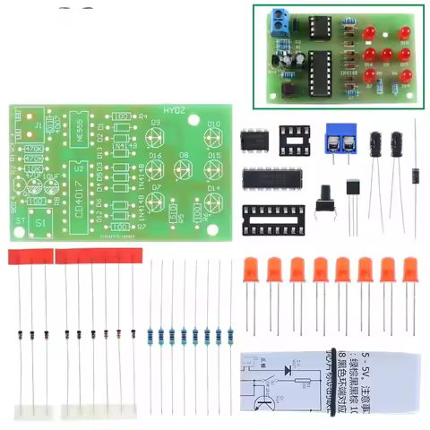1/2/5PCS Electronic Dice NE555 LED Module CD4017 DIY Kit 5mm Red LED 4.5-5V ICSK057A Electronic Modu