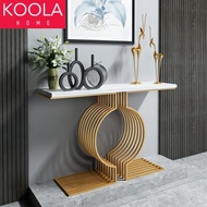 KOOLA Scandinavian Console Table Nordic Meja Konsole Iron Marble Top Table Wood Living Room Furniture