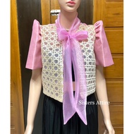 Bolero Filipiniana Modern design with RibboN BABY PINK