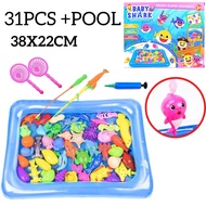 Bath Toy Baby Shark Kids Fishing Toys Murah Water Game DIY Magnetic Toys For Boy Hadiah Mainan Meman