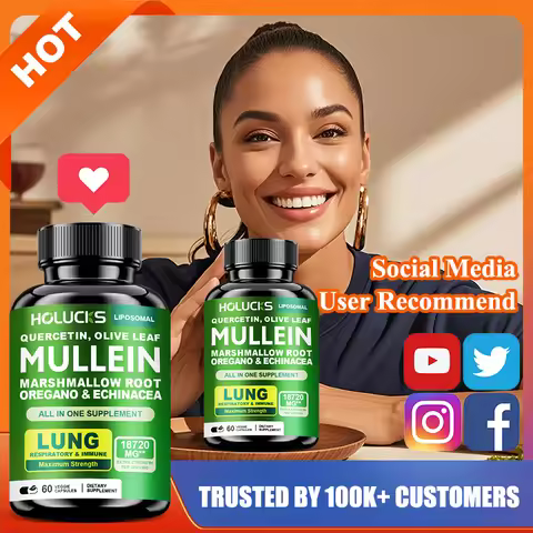 Organic Mullein Leaf Extract Supplement, with Vitamin C, for Expectorant, Soothes Airways & Reduces