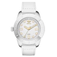 【吉米.tw】全新正品 adidas Originals 愛迪達三葉草 皮錶帶 純白色 腕錶手錶 ADH3055 ex