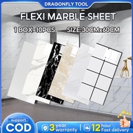 10PCS  Wallpaper Dinding Ruang Tamu Mewah Waterproof Flexi Marble 30x60cm 2.3MM Waterproof Wall Stic