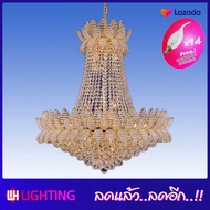 WH โคมไฟช่อ ไฟระย้า ร้อยแก้วคริสตัล กว้าง 570 มม. พร้อมหลอดขั้ว E14x14 รุ่น WL-61461-570KG-[CA35L-E1