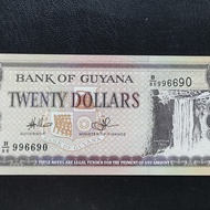 L - 74 Uang Lama Guyana 20 Dollar Tahun 1988 - 1996
