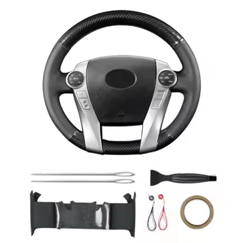 Hand-Stitch Steering Wheel Cover with Micro and Fit for Toyota Prius V 2012 2015/Prius C 2012 2015 2