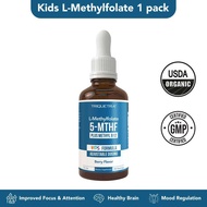 Triquetra Kids Methylfolate + Methyl B12 Cofactor - Organic Berry Flavor Liquid 5-MTHF Form Adjustab