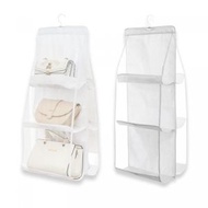鯨品購 - 懸掛式收納袋 雙面6大口袋 多功能包包收納掛袋 衣櫃配件架 衣櫃儲物袋