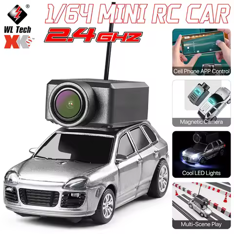 New WLtoys RC Cars 1:64 Mini Porsche 6401 HD Camera APP Control RC Off-road Mini Car