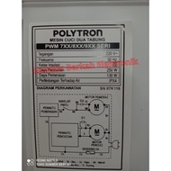 Mesin Cuci Polytron Pwm 9572 N Garansi Resmi 9,5 Kg New 2 Tabung 250