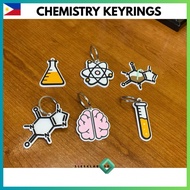 HERSLEEKLAB 3D Chemistry Keyrings | Science Lab Atom Molecule Flask STEM Keychain