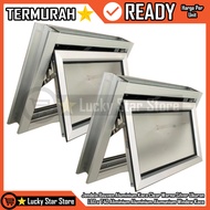 United Aluminum.co.id Clear Glass Tilt Bouven Window Air Vent Silver Color Size L60 x H40 L60 x H40 