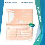 Medicos 4-ply Ultra Sub Micron Surgical Face Mask - Peach Crush - 50's