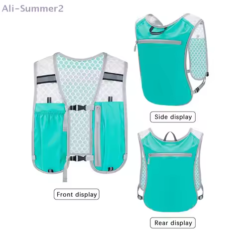{MX} Lightweight Reflective Sports Vest Backpack Hydration Water Chest Pack With Phone Pocket Cyclin