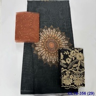 5 Yards Printed Cotton+2 Yards Embroidered Beads Chiffon Cloth+2 Yards George Embroidered Lace Cloth