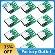 10 PCS TYPE-C USB3.1 16 Pin Female to 2.54mm Type C Connector 16P Adapter Test PCB Board Plate Socket for Data Transfer