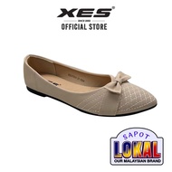 XES Ladies BSLCYS24 Pointed Toe Bows Slip On Flats ( Beige / Pink )