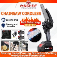 998VF Cordless Chainsaw 6 inch Portable/Electric Saw Logging Saw Chainsaw Rechargeable Li-ion Batter