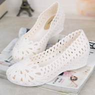 xes women shoes jelly shoes women Sandal tumit tengah plastik musim panas jururawat Baotou