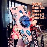 Case For OPPO Reno 10X OPPO Reno 2 OPPO Reno 6.4 OPPO Reno 6.6 Retro Camera lanyard Sling Casing Grip Stand Holder Silicon Phone Case Cover With Cute Doll Top Seller Case